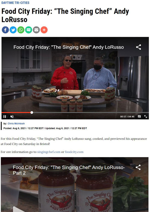 Food City Friday: “The Singing Chef” Andy LoRusso